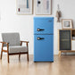 2 Door Mini Fridge,3.5 CU FT Removable Glass Shelves Small Drink Food Storage Cooler for Office, Dorm, Apartment(FLS-80)