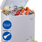 KRIB BLING 3.5 Cu.Ft Chest Freezer 7 Gears Temperature Control(-18°F to -46°F), with a Removable Basket, for House, Kitchen, Garage, Basement, Shop