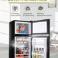 KRIB BLING 3.5 Cu.ft Retro Mini Fridge for Home, Office, Dorm, or RV with Adjustable Mechanical Thermostat and 2-Door Design