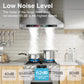 900 CFM Wall Mount Range Hood with Voice/Gesture/Touch Control,4 Speed Exhaust Fan& Adjustable Lights, Memory Mode, Ducted/Ductless Convertible